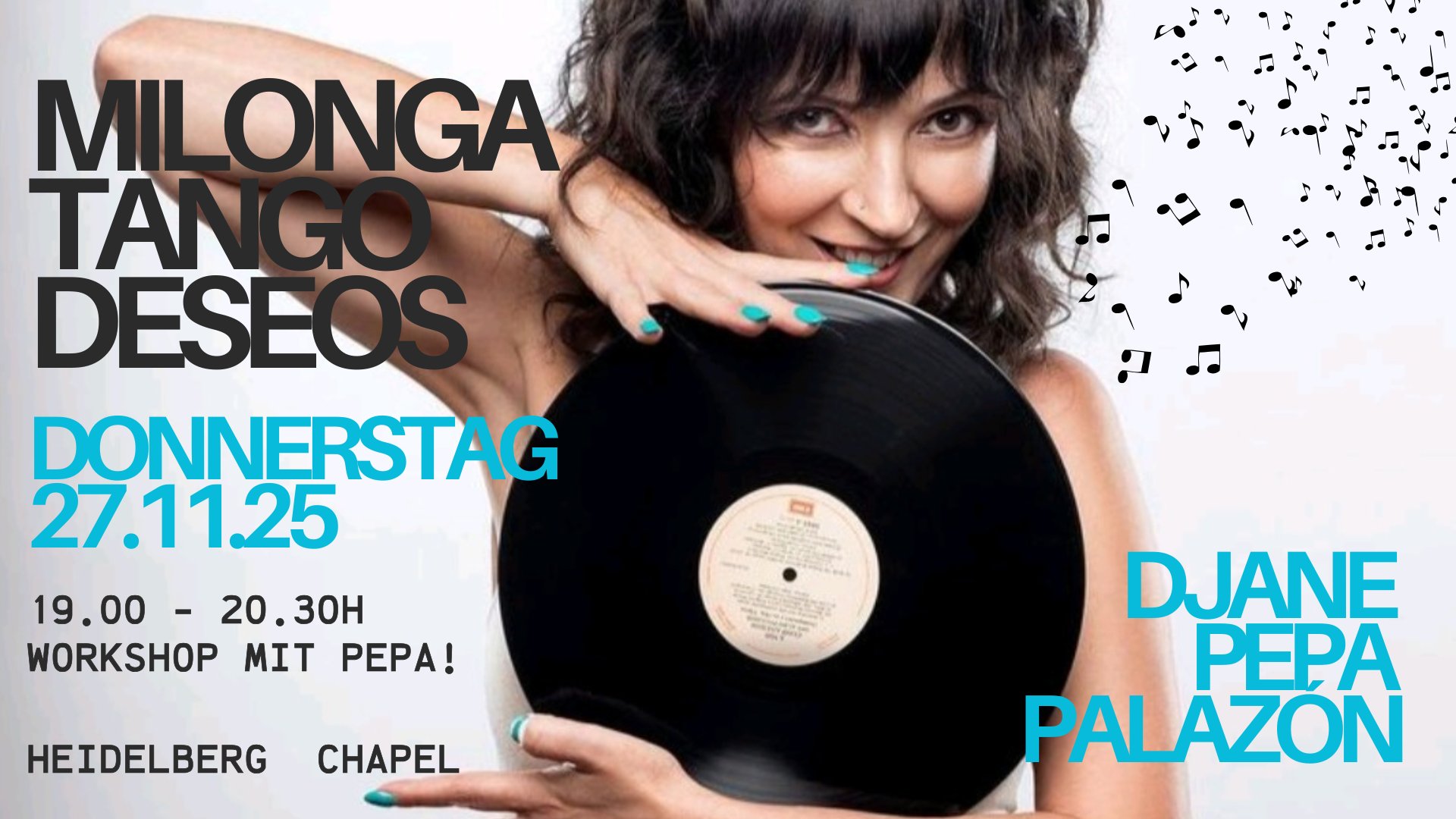 Mehr über den Artikel erfahren 27.11. MILONGA Tangodeseos in der Chapel mit DJ Pepa Palazón (Buenos Aires)