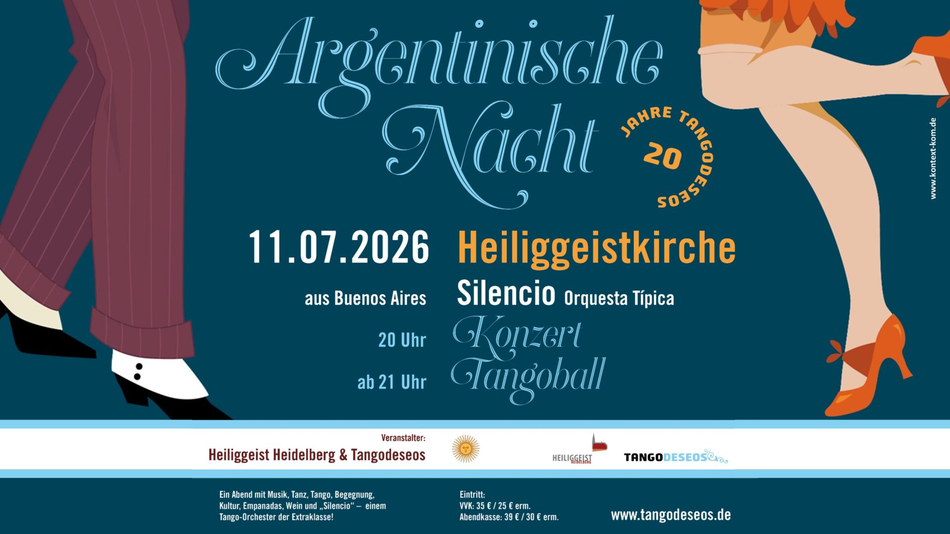 Argentinische Nacht am 11.07.26 - Tangoball & Konzert mit SILENCIO