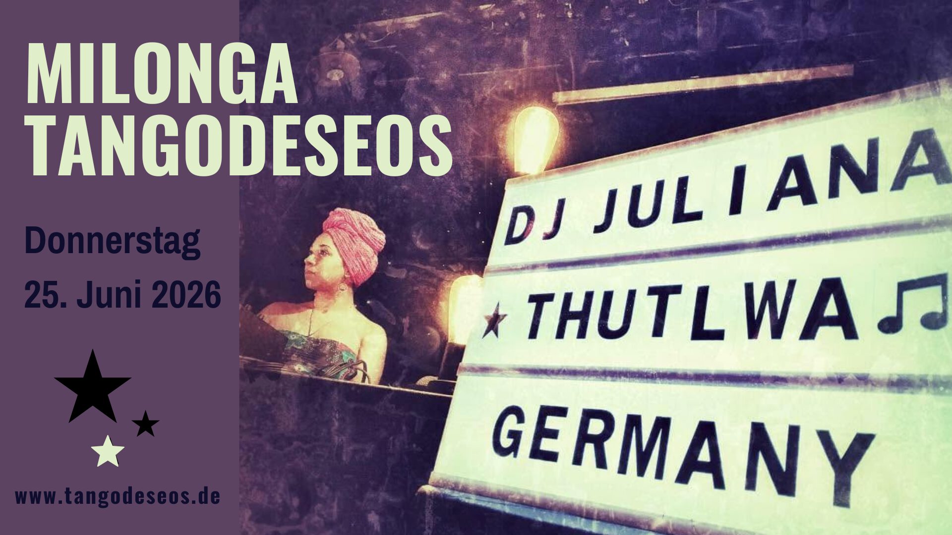 MILONGA Tangodeseos mit DJ Juliana & Workshop: Milonga!